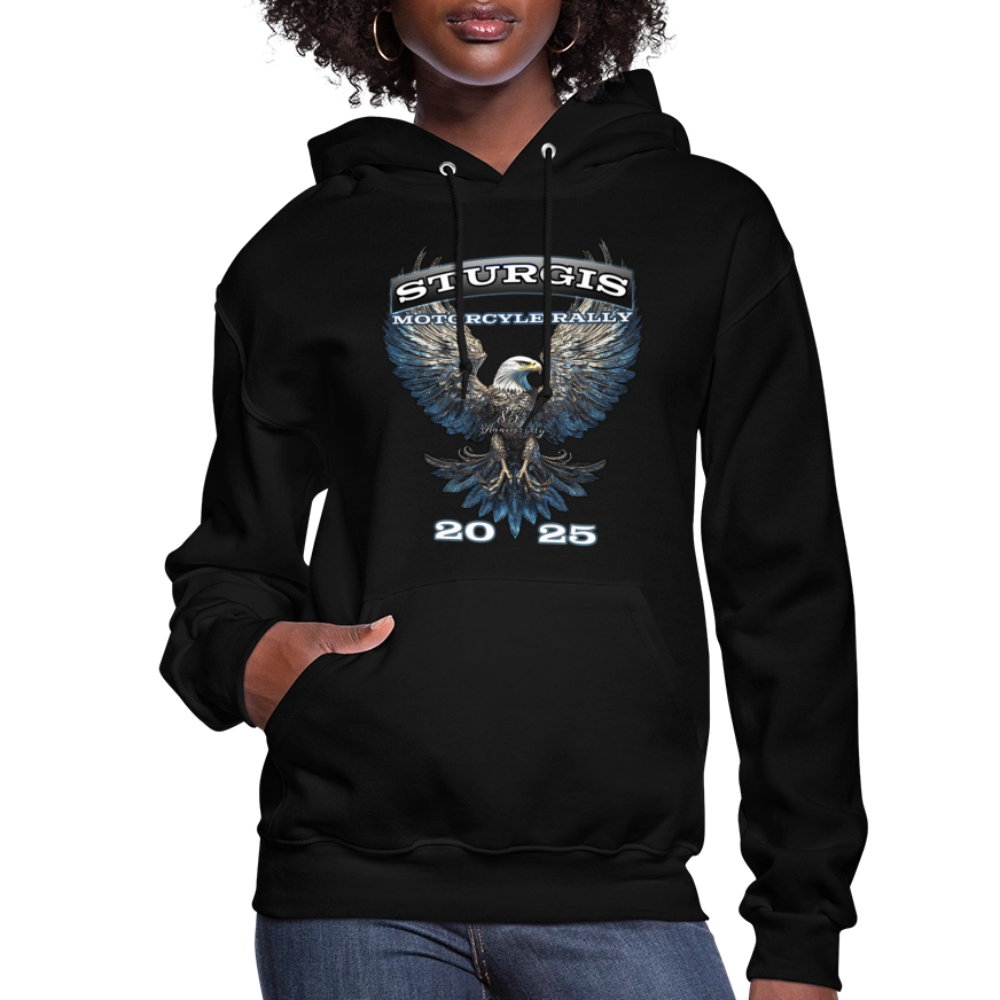 Women's 2025 Sturgis Motorcycle Rally Hoodie - Front Print - black