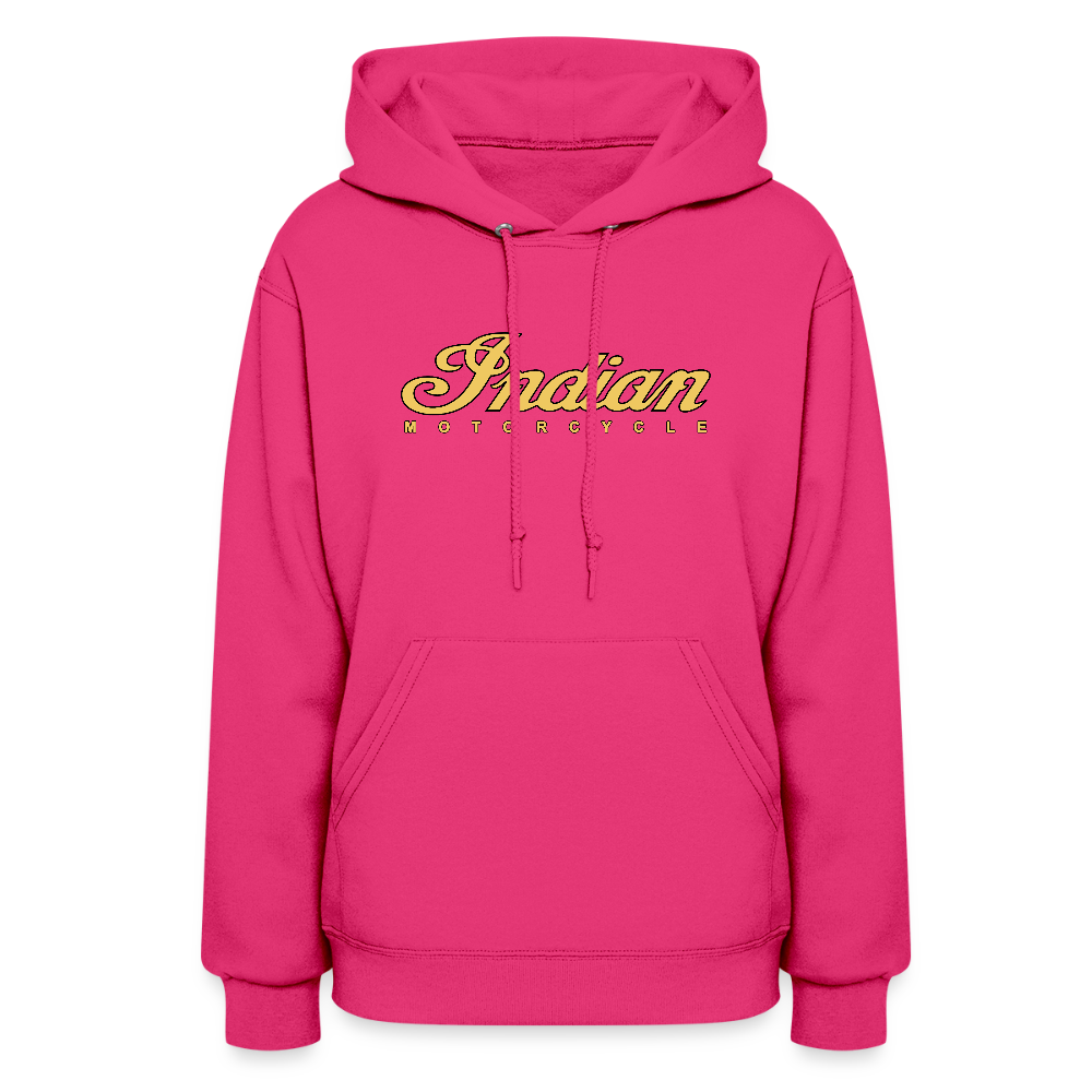 Indian Motorcycle Premium Women's Hoodie Sweatshirt - Front Print - fuchsia