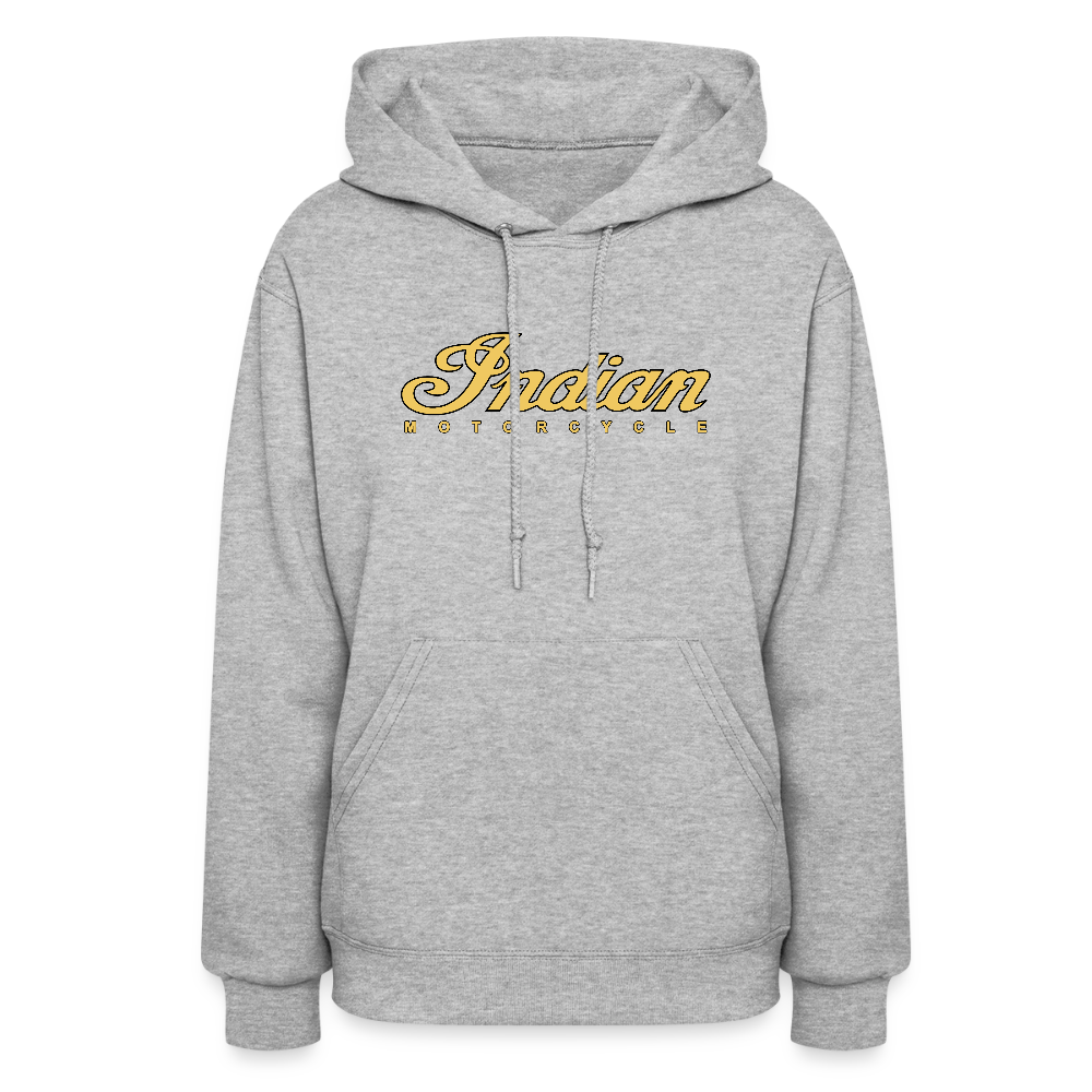 Indian Motorcycle Premium Women's Hoodie Sweatshirt - Front Print - heather gray
