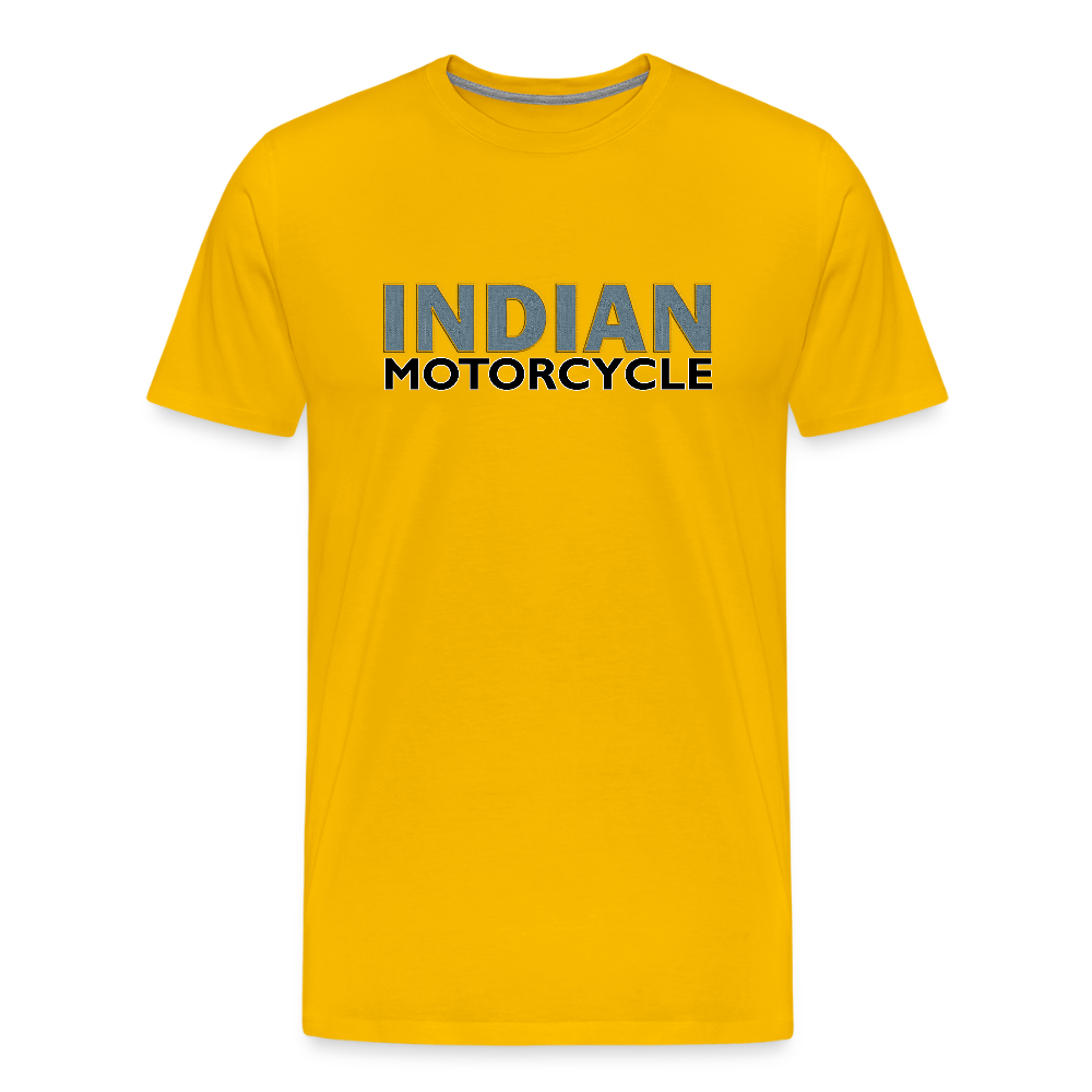 Premium Classic Indian Motorcycle Graphic Shirt - Front and Back Print - sun yellow