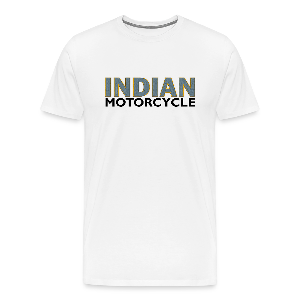 Premium Classic Indian Motorcycle Graphic Shirt - Front and Back Print - white