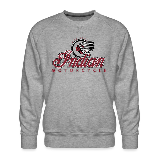 Indian Motorcycle Warbonnet Hoodie – Classic Logo Biker Sweatshirt for Men - heather grey