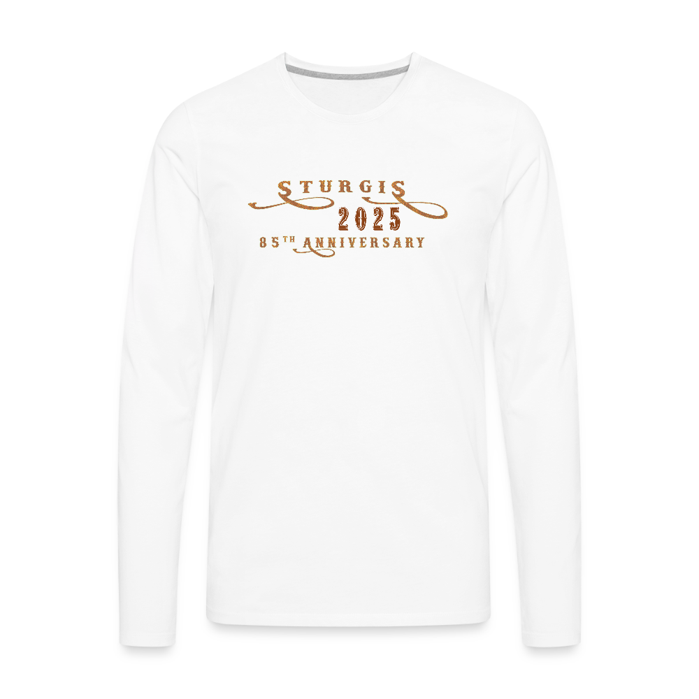 2025 - Sturgis 85th Anniversary Motorcycle Rally Premium Long-Sleeve Shirt - Front & Back Print - - white