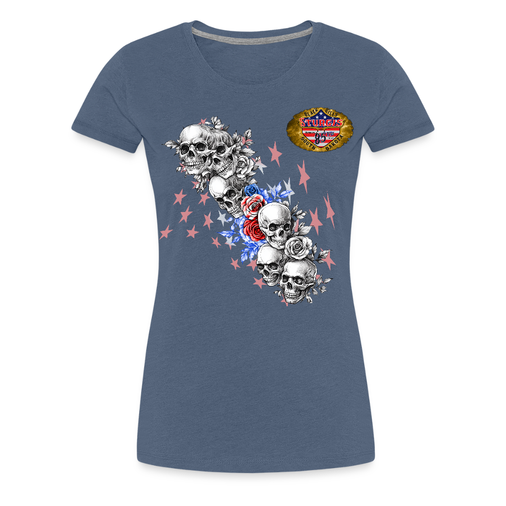 Women’s Premium 2025 Sturgis Motorcycle Rally T-Shirt - heather blue