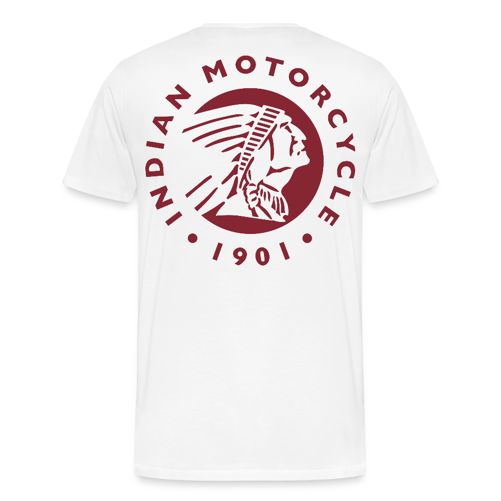 Premium Classic Indian Motorcycle Graphic Shirt - Front and Back Print - white