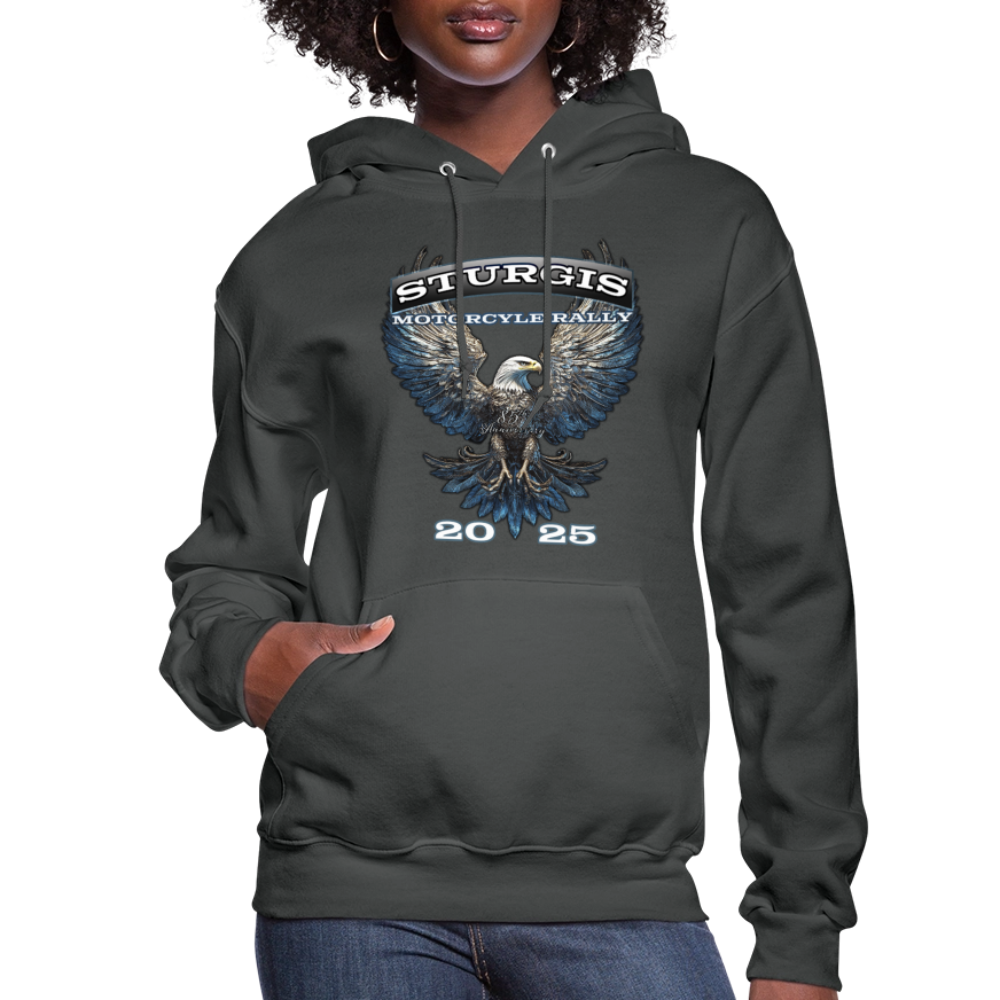 Women's 2025 Sturgis Motorcycle Rally Hoodie - Front Print - asphalt