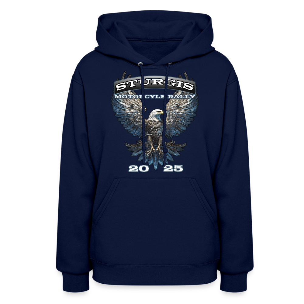 Women's 2025 Sturgis Motorcycle Rally Hoodie - Front Print - navy