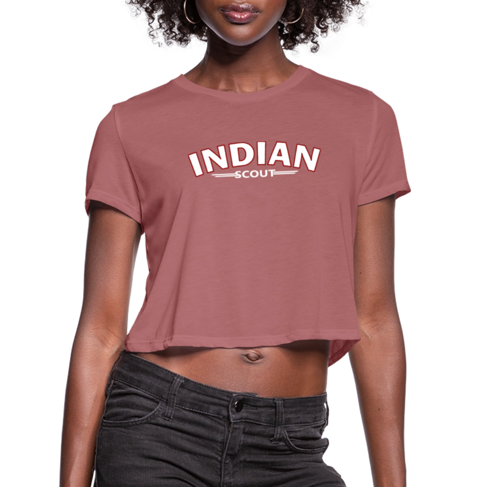 Indian Scout Premium Women's Cropped T-Shirt - Front Print - mauve