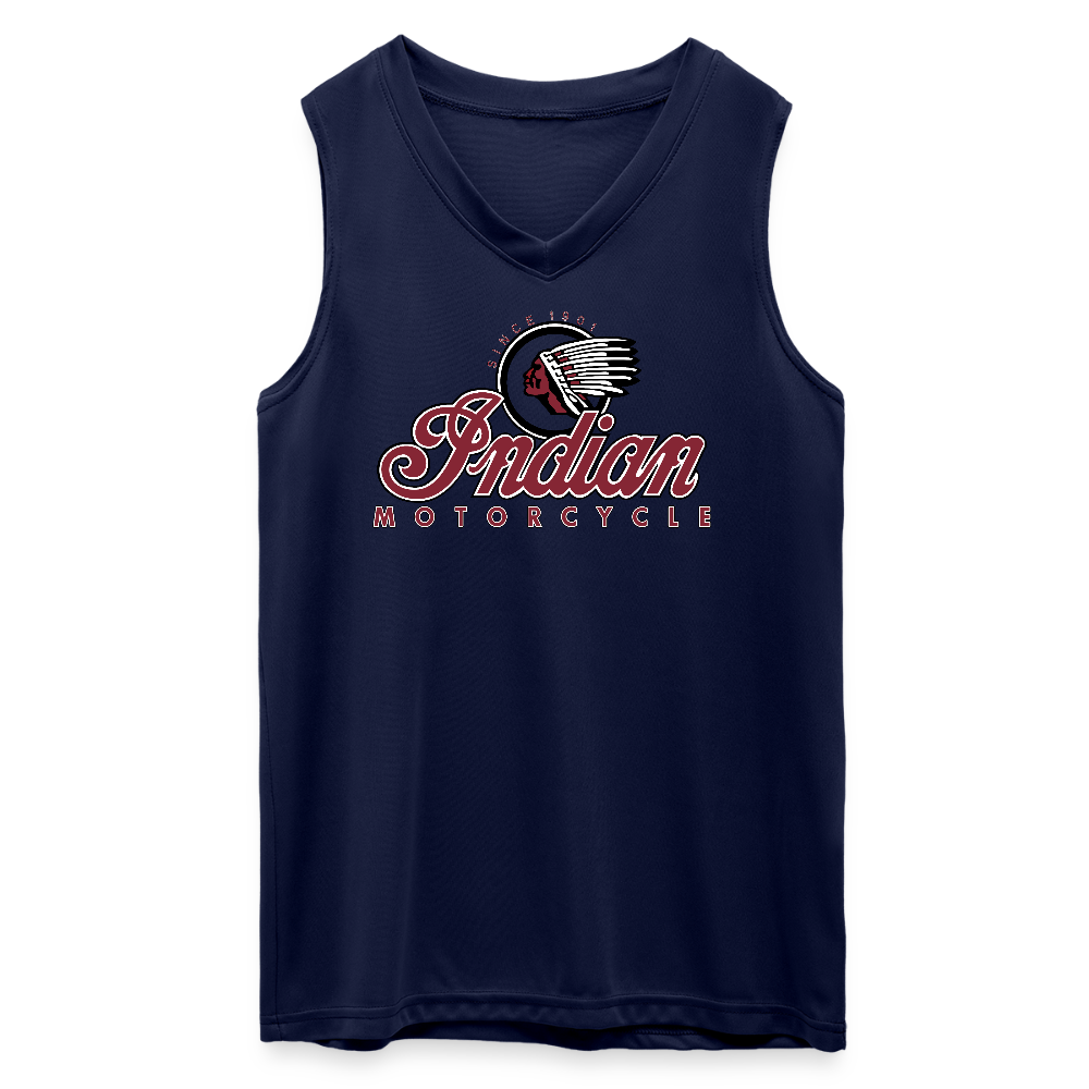 Indian Motorcycle Ladies' Sleeveless Wicking Attain Jersey - Front Print - navy