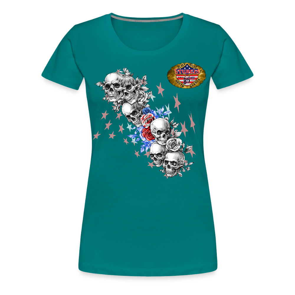 Women’s Premium 2025 Sturgis Motorcycle Rally T-Shirt - teal