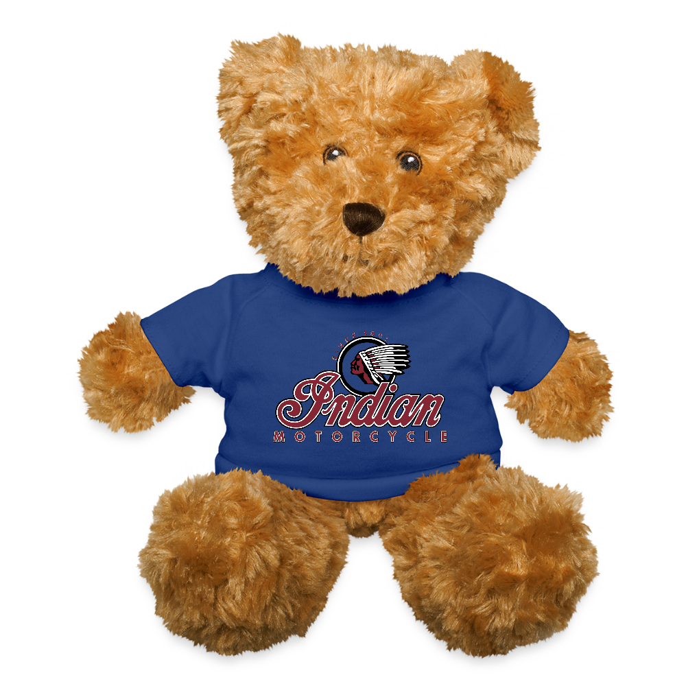 Indian Motorcycle Biker Teddy Bear - royal blue