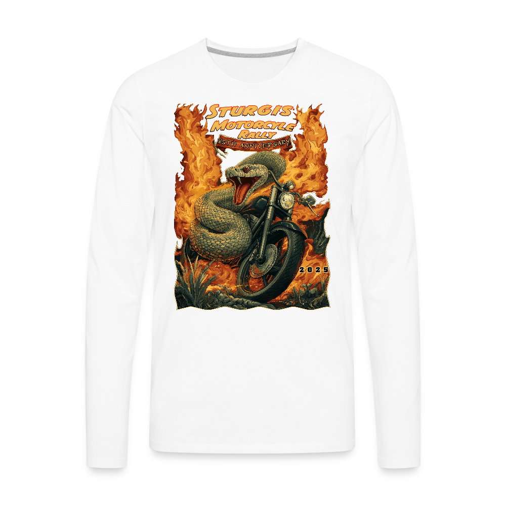 2025 Premium Sturgis Motorcycle Rally Biker Long Sleeve T-Shirt 85th Anniversary Edition - Front Print - - white