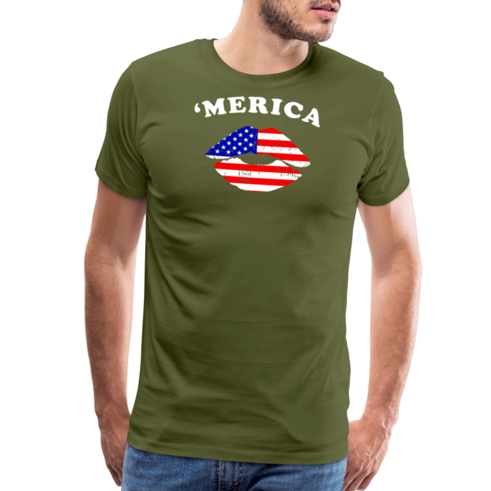 'Merica by Iron Horse Threads Front Print - olive green