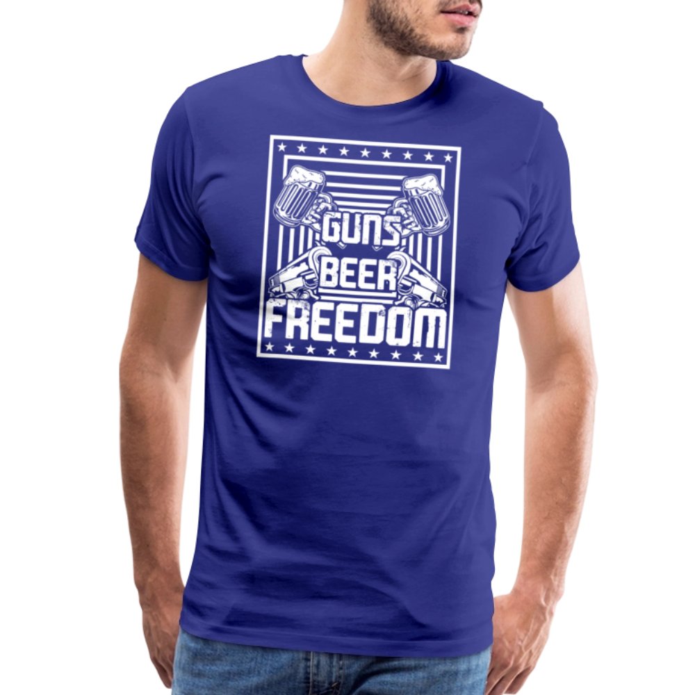 Guns Beer Freedom by Iron Horse Threads Front Print - royal blue