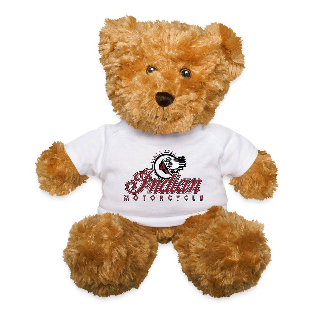 Indian Motorcycle Biker Teddy Bear - white