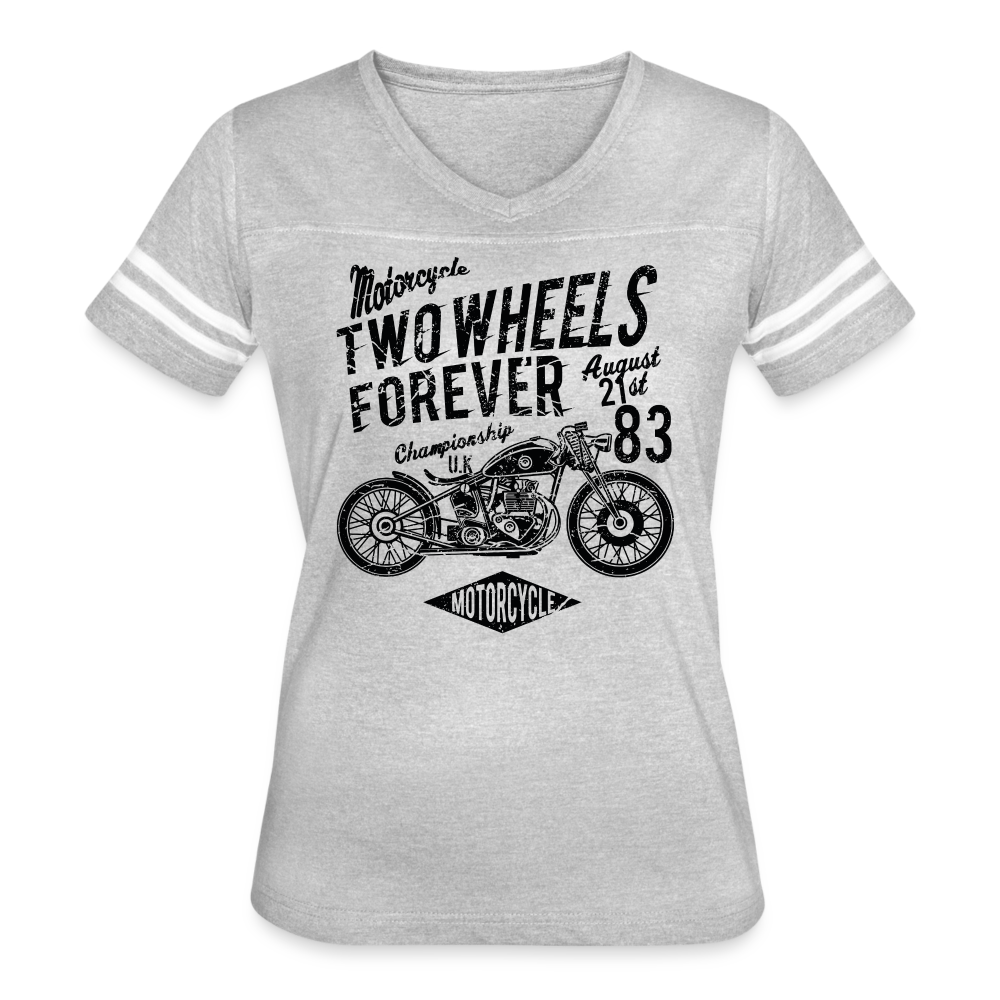 Women’s Vintage Sport Motorcycle T-Shirt - heather gray/white