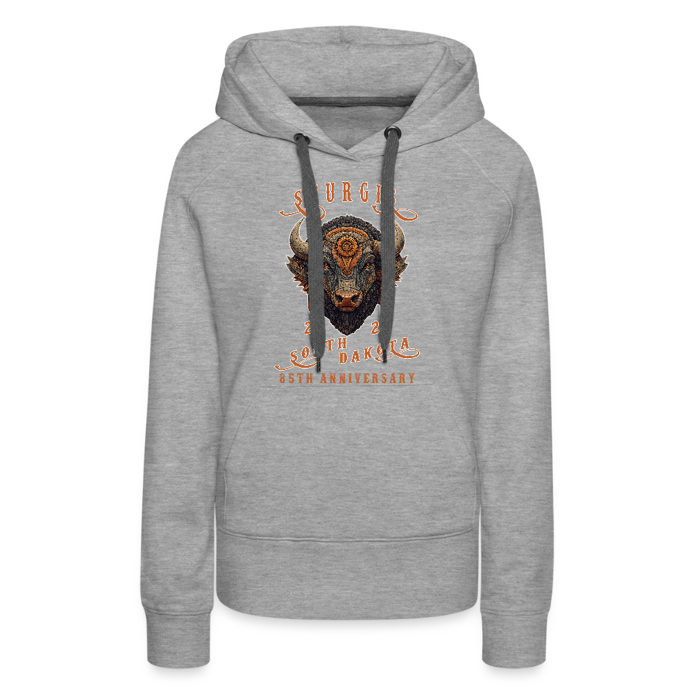 Women’s Premium 2025 Sturgis Motorcycle Rally Hoodie - Front Print - heather grey