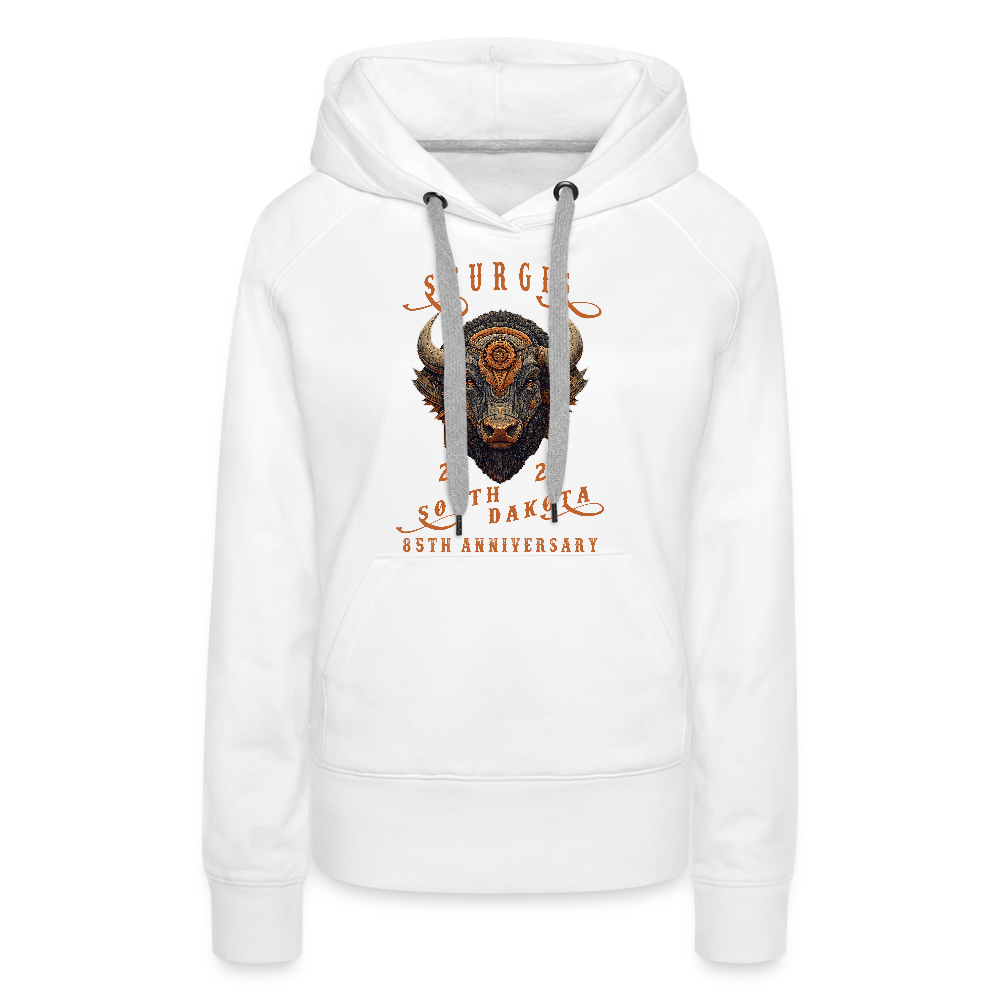 Women’s Premium 2025 Sturgis Motorcycle Rally Hoodie - Front Print - white