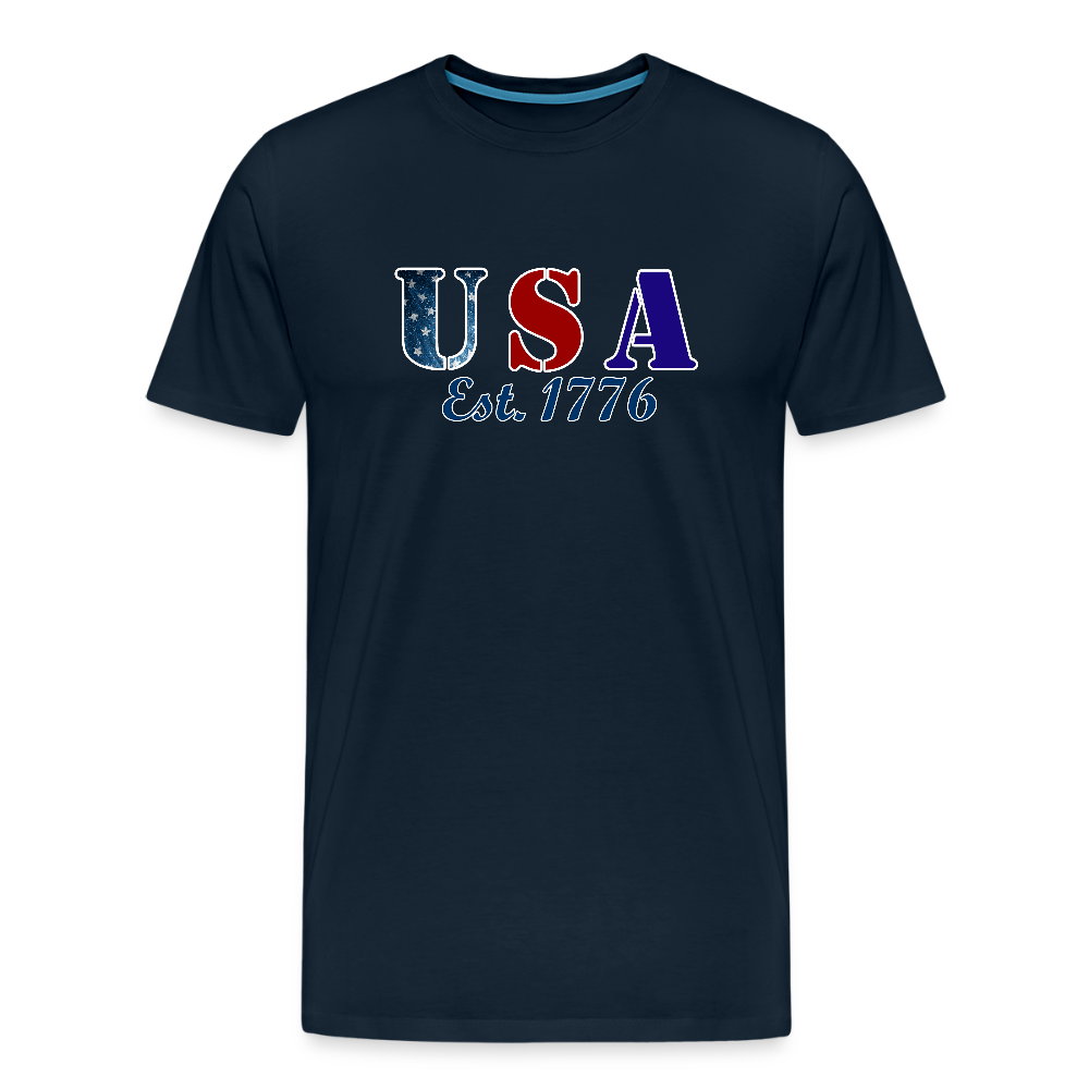 “Uncle Sam Wants YOU to Ride Free” Vintage Biker Tee – Patriotic 4th of July Graphic Shirt - Front and Back Print - deep navy