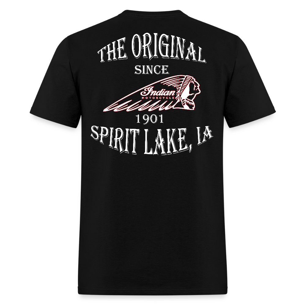 Indian Motorcycle-Legends Aren't Made, They're Built Vintage T-shirt - Front and Back Print - black