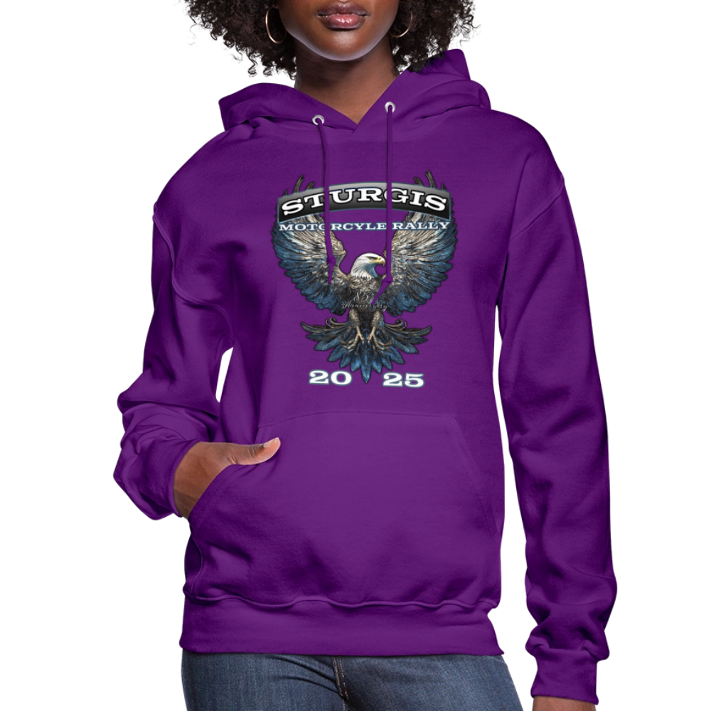 Women's 2025 Sturgis Motorcycle Rally Hoodie - Front Print - purple