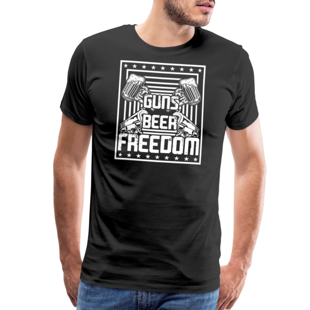 Guns Beer Freedom by Iron Horse Threads Front Print - black
