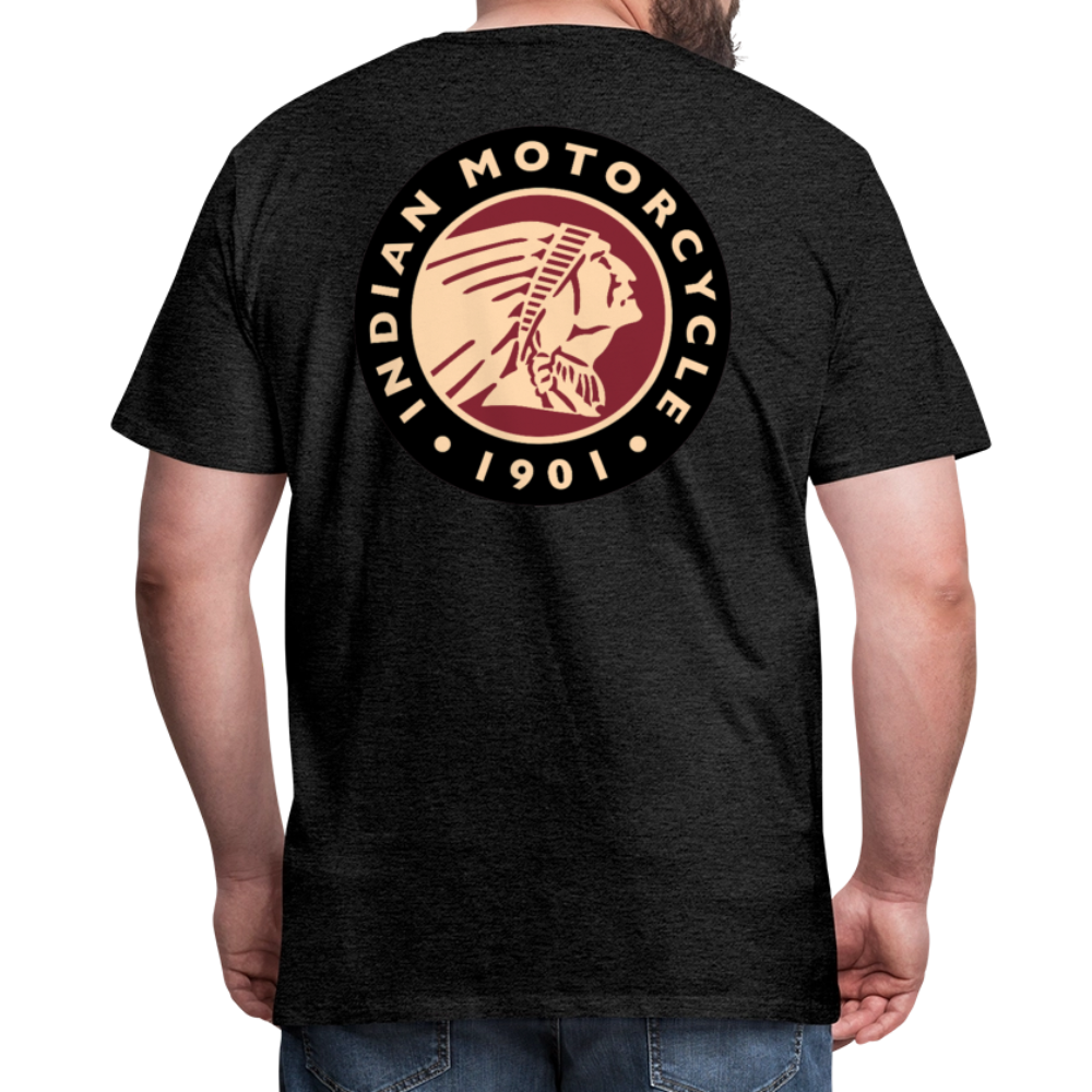 Premium Classic Indian Motorcycle Graphic Shirt - Front and Back Print - charcoal grey