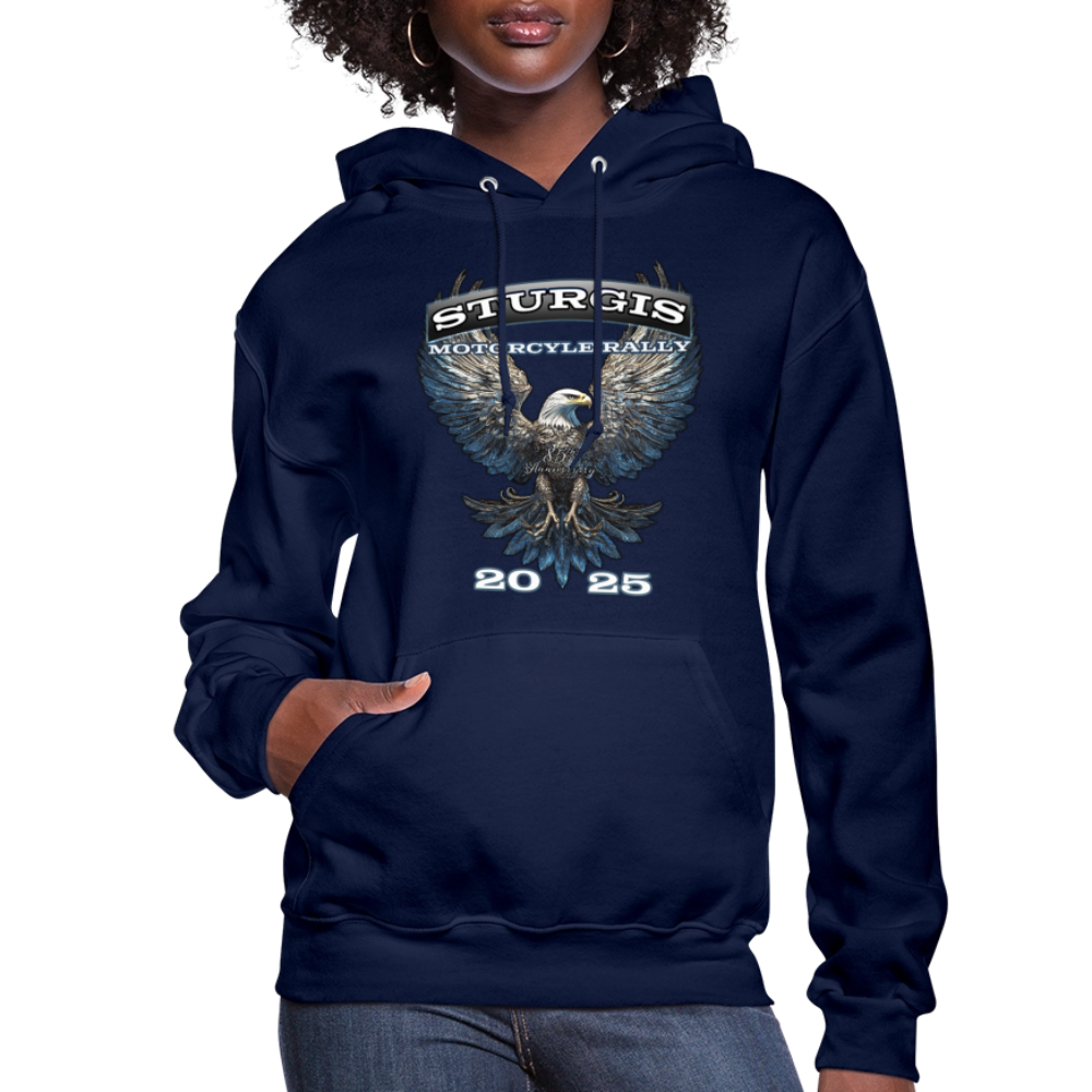 Women's 2025 Sturgis Motorcycle Rally Hoodie - Front Print - navy