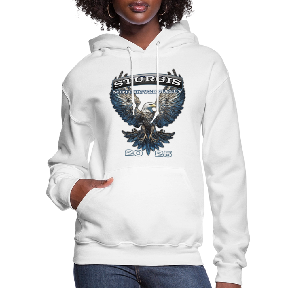 Women's 2025 Sturgis Motorcycle Rally Hoodie - Front Print - white