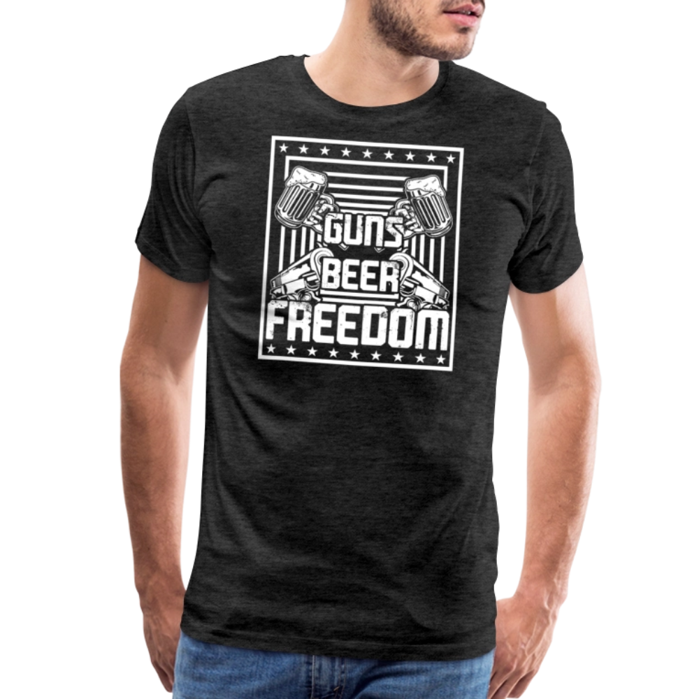 Guns Beer Freedom by Iron Horse Threads Front Print - charcoal grey