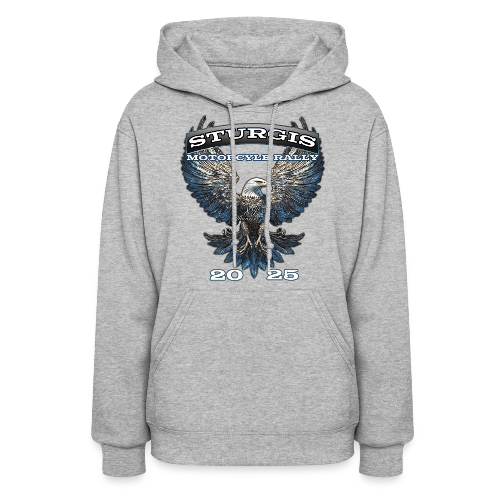 Women's 2025 Sturgis Motorcycle Rally Hoodie - Front Print - heather gray