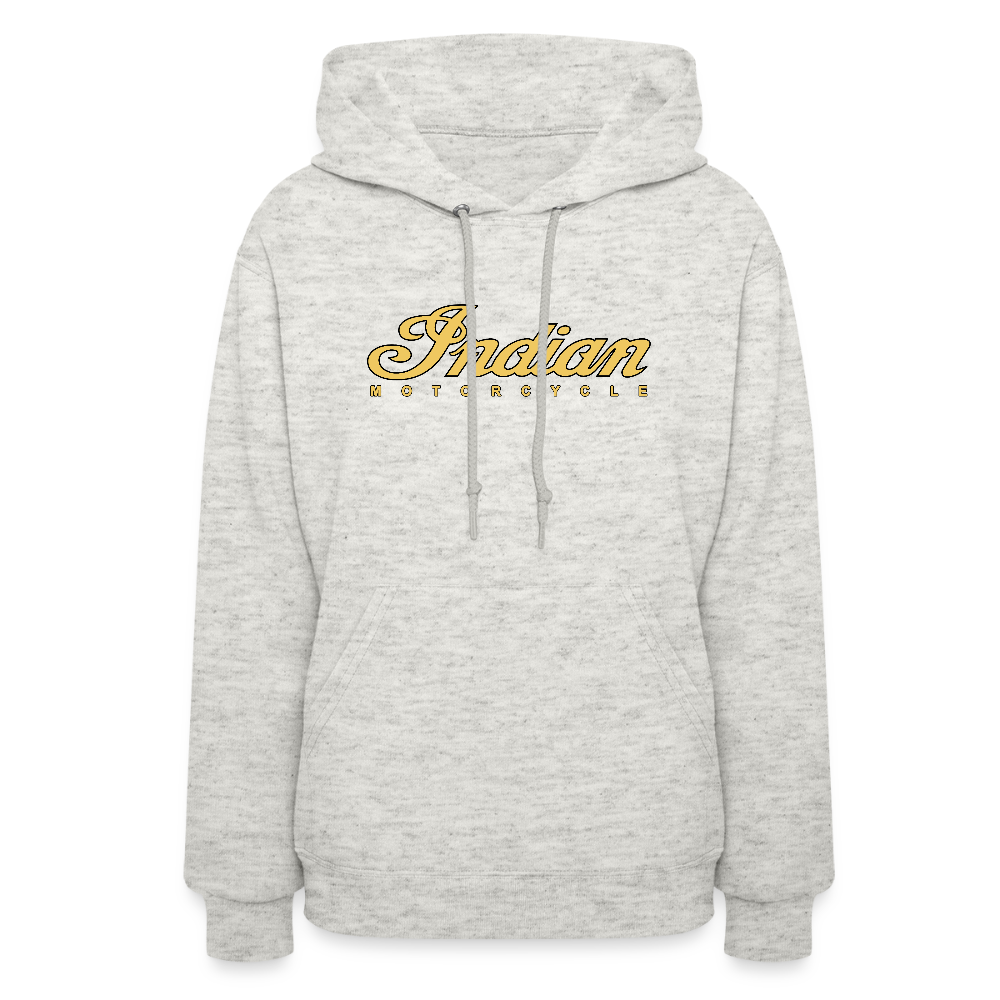 Indian Motorcycle Premium Women's Hoodie Sweatshirt - Front Print - heather oatmeal
