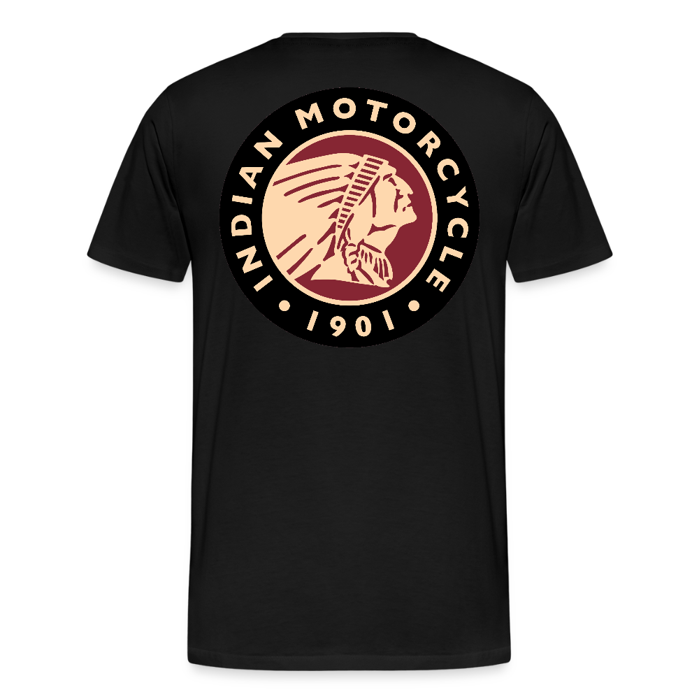 Premium Classic Indian Motorcycle Graphic Shirt - Front and Back Print - black