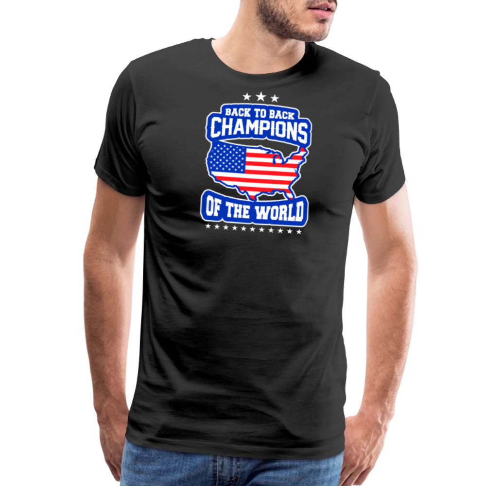 Back to Back Champions of the World by Iron Horse Threads Front Print - black
