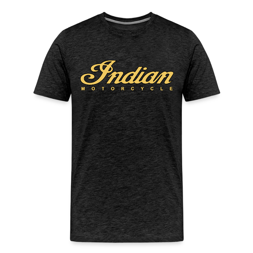 Premium Classic Indian Motorcycle Graphic Shirt - Front and Back Print - charcoal grey