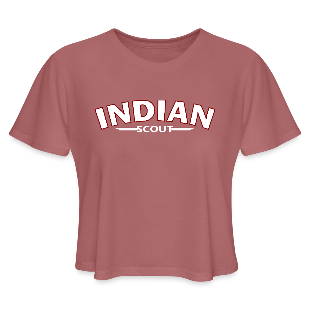 Indian Scout Premium Women's Cropped T-Shirt - Front Print - mauve