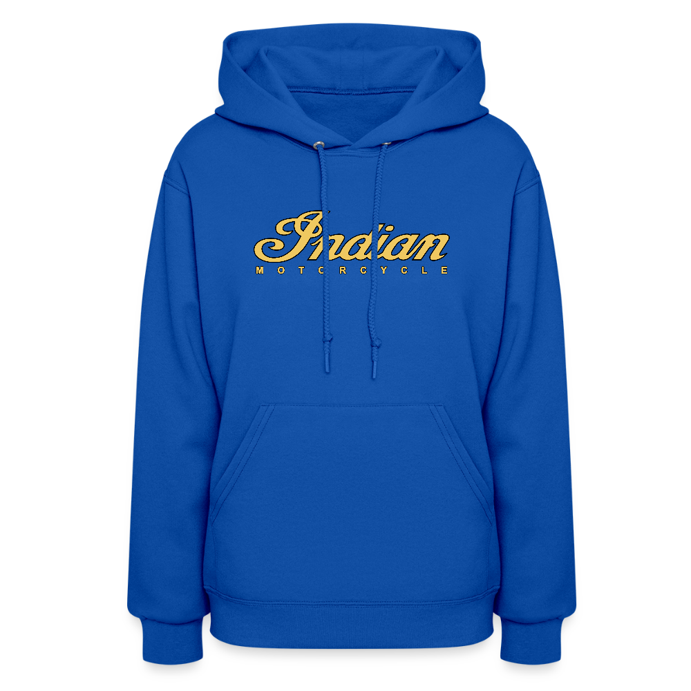 Indian Motorcycle Premium Women's Hoodie Sweatshirt - Front Print - royal blue
