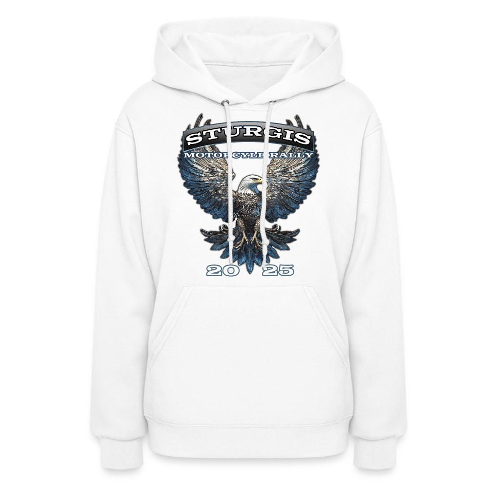 Women's 2025 Sturgis Motorcycle Rally Hoodie - Front Print - white