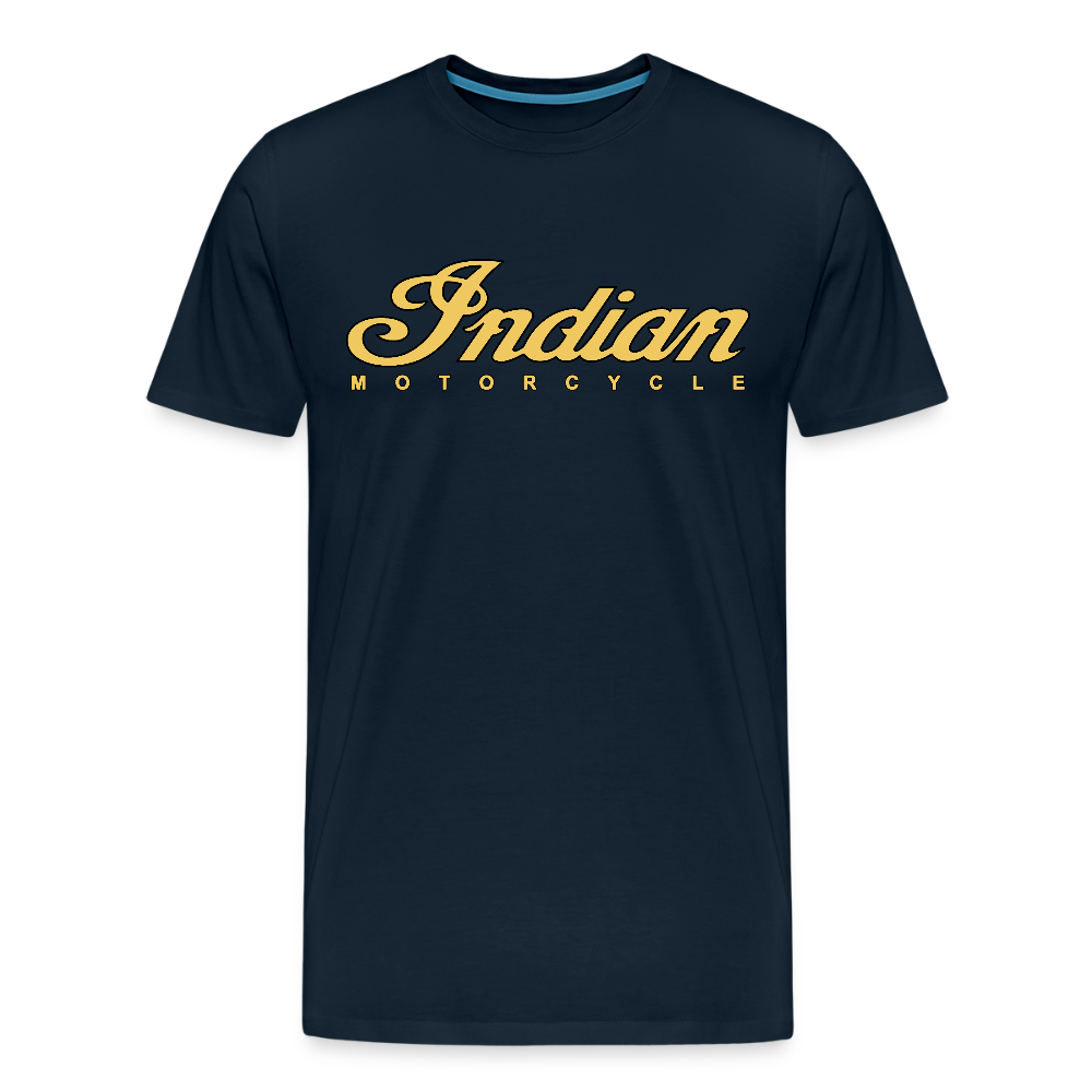 Premium Classic Indian Motorcycle Graphic Shirt - Front and Back Print - deep navy