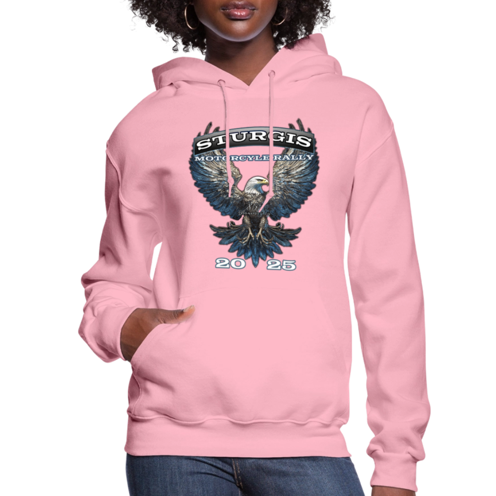 Women's 2025 Sturgis Motorcycle Rally Hoodie - Front Print - classic pink