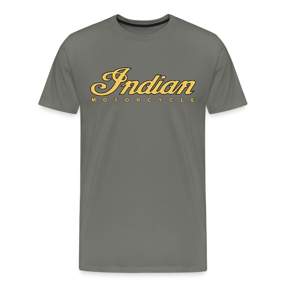 Premium Classic Indian Motorcycle Graphic Shirt - Front and Back Print - asphalt gray