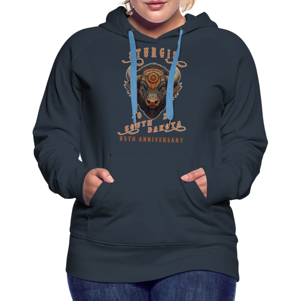 Women’s Premium 2025 Sturgis Motorcycle Rally Hoodie - Front Print - navy