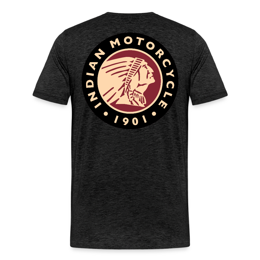 Premium Classic Indian Motorcycle Graphic Shirt - Front and Back Print - charcoal grey