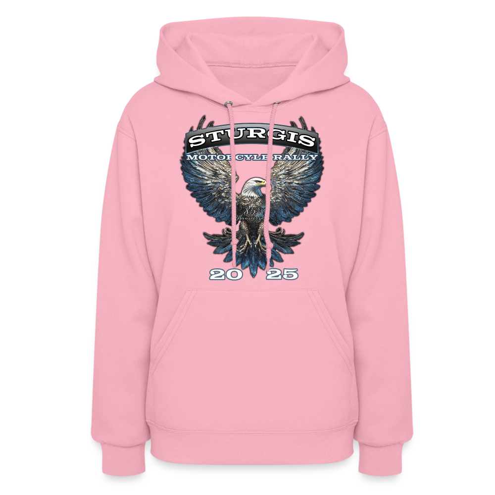 Women's 2025 Sturgis Motorcycle Rally Hoodie - Front Print - classic pink