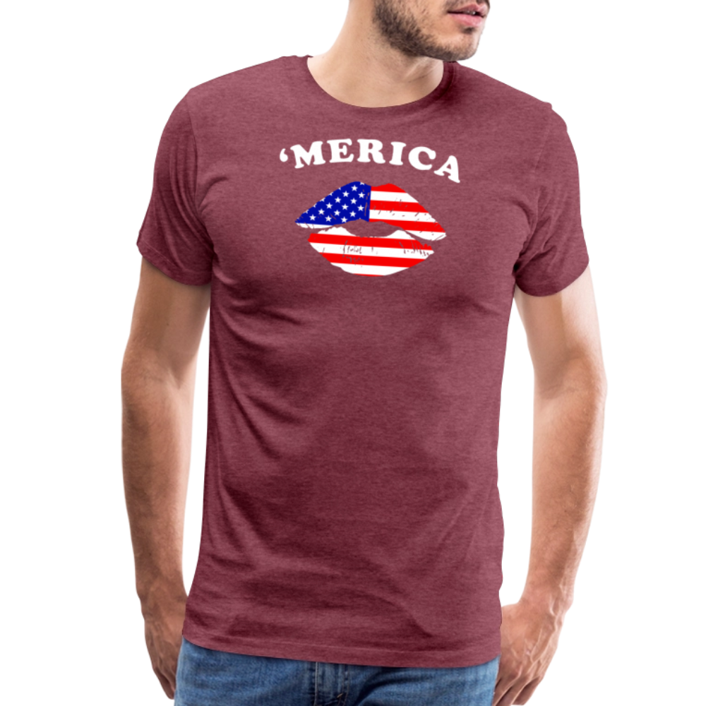 'Merica by Iron Horse Threads Front Print - heather burgundy