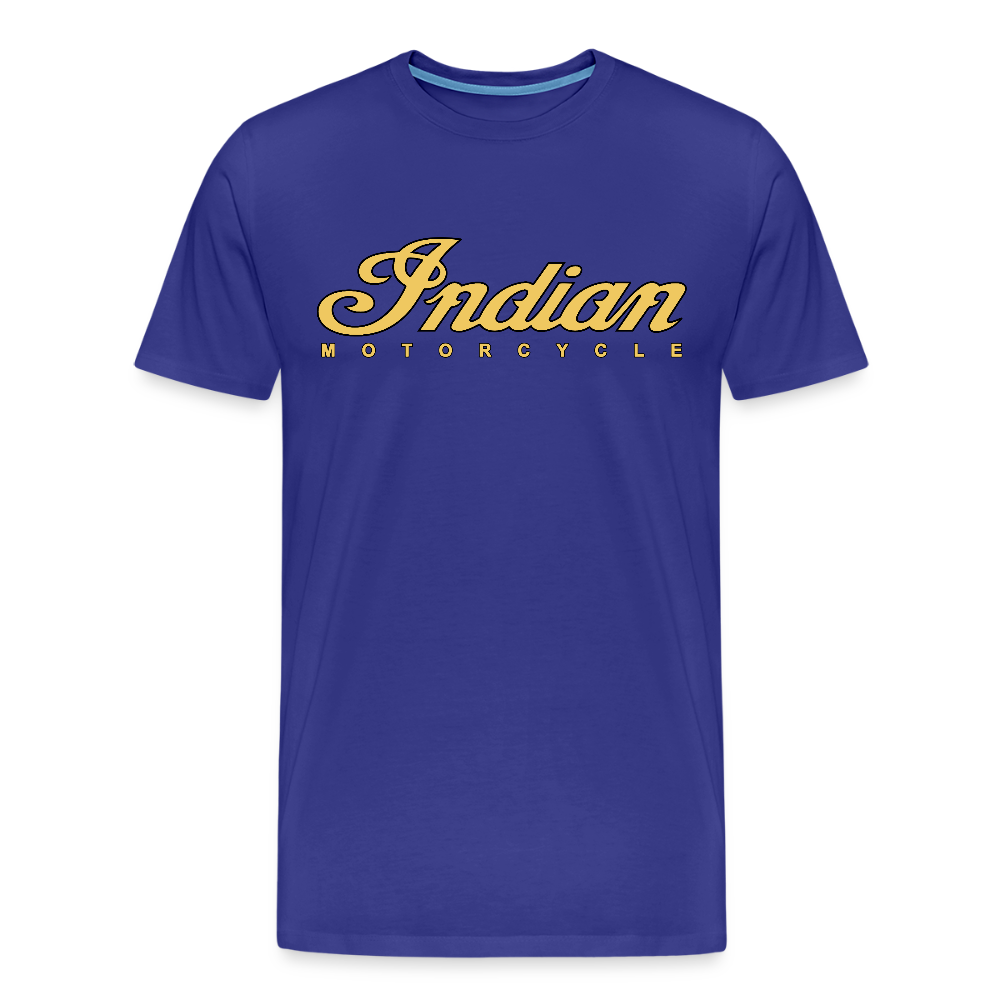 Premium Classic Indian Motorcycle Graphic Shirt - Front and Back Print - royal blue