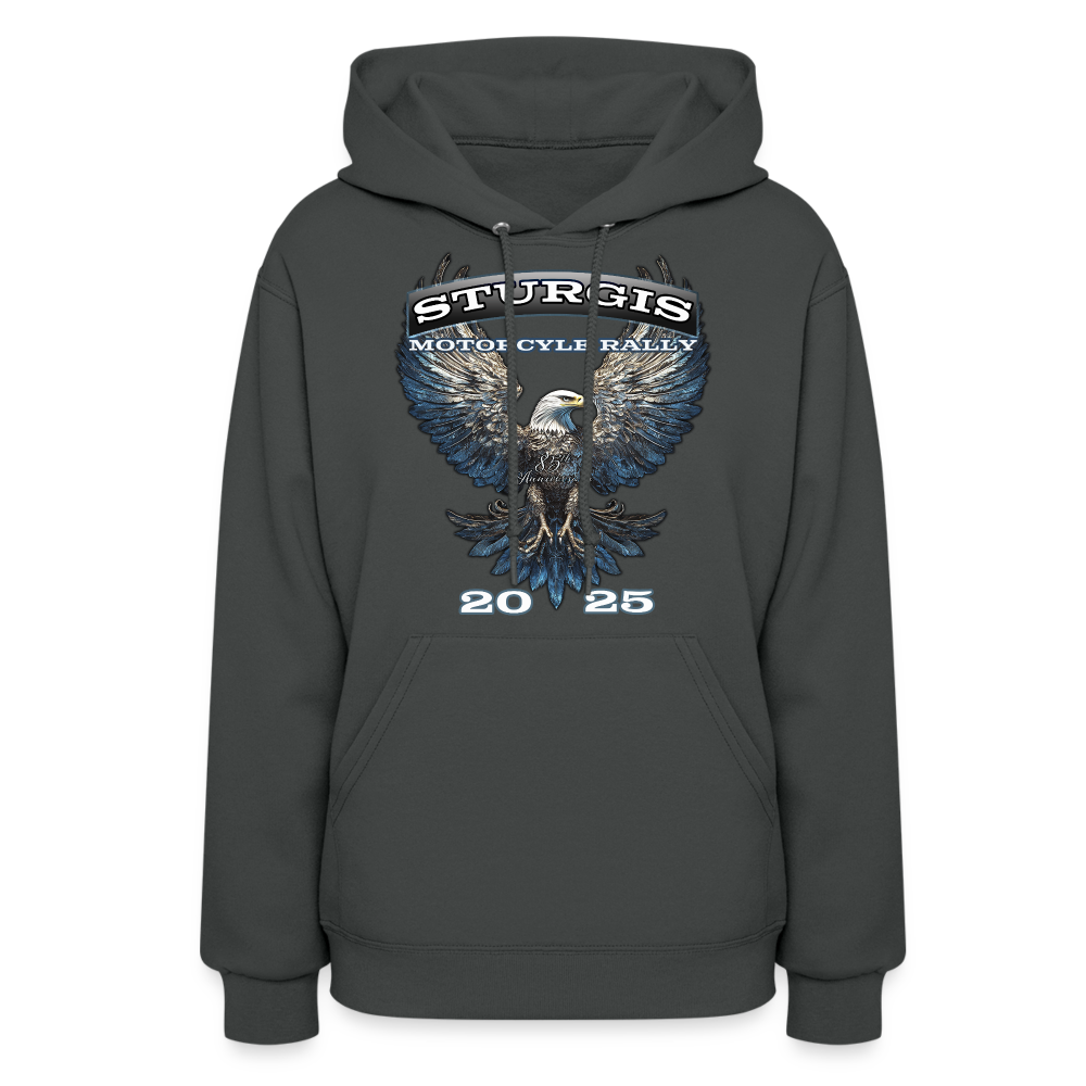 Women's 2025 Sturgis Motorcycle Rally Hoodie - Front Print - asphalt