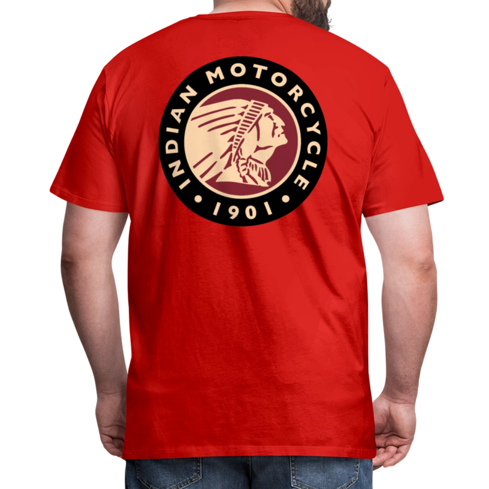 Premium Classic Indian Motorcycle Graphic Shirt - Front and Back Print - red