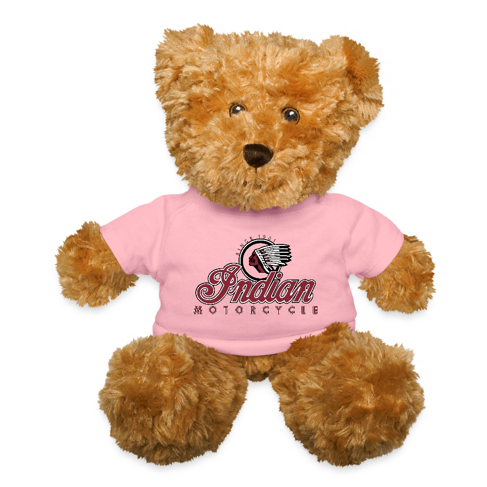 Indian Motorcycle Biker Teddy Bear - petal pink