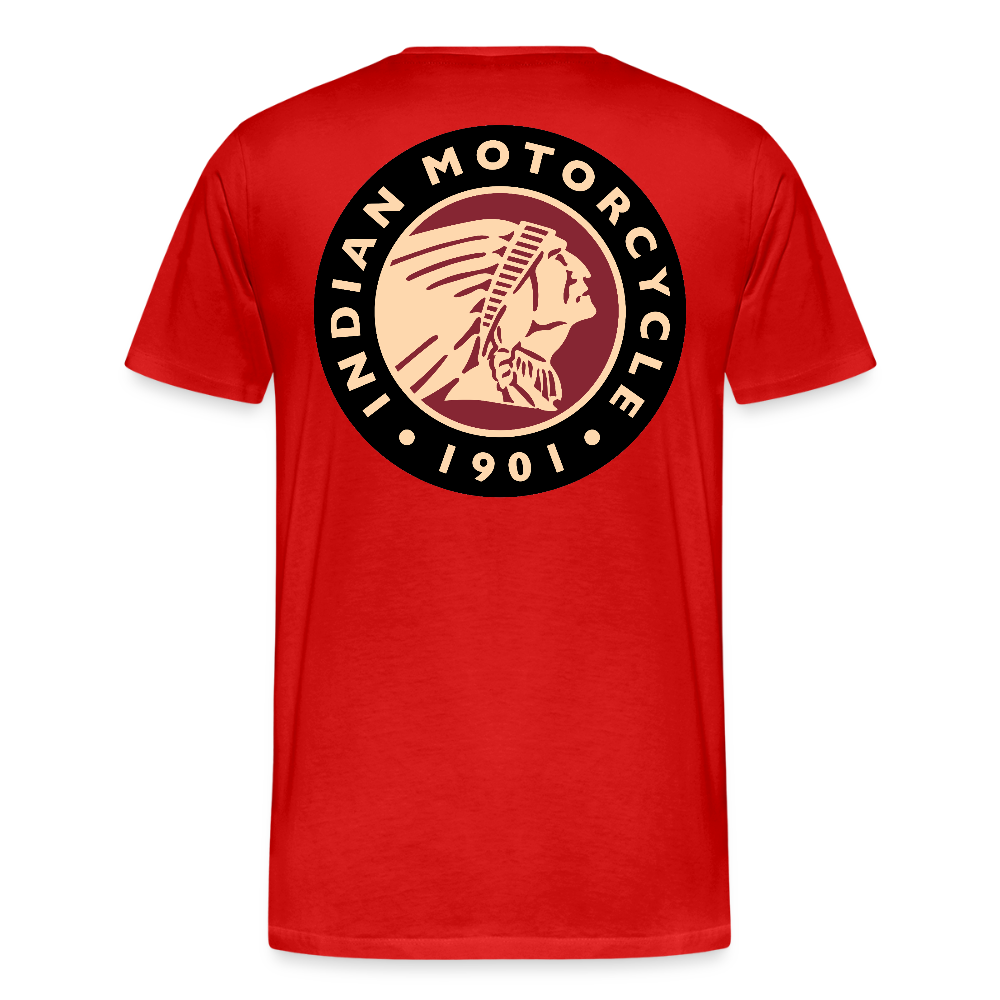 Premium Classic Indian Motorcycle Graphic Shirt - Front and Back Print - red